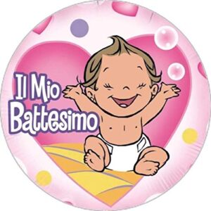 Cialda per torta IL MIO BATTESIMO Bambino Per Lui decorazione alimentare senza glutine topper cake ( rotondo) (Ostia, 16 cm)