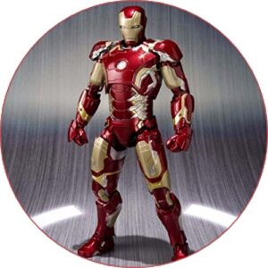 Cialda per torta IRON MAN Avengers decorazione alimentare senza glutine topper cake ( rotondo) img 01 (Ostia, 18 x 18 cm)