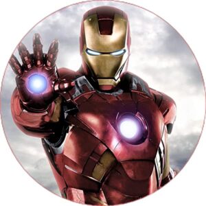 Cialda per torta Iron Man decorazione alimentare senza glutine topper cake img 04 ( rotondo) (Ostia, 20 cm)