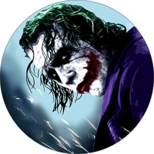 Cialda per torta JOKER Batman decorazione alimentare senza glutine topper cake rotondo 5 (Ostia, 20 cm)
