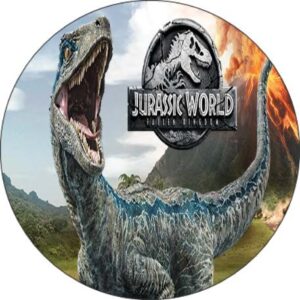 Cialda per torta JURASSIC WORLD decorazione alimentare senza glutine topper cake img 4 (Pasta di zucchero, 16 cm)