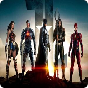 Cialda per torta JUSTICE LEAGUE decorazione alimentare senza glutine topper cake ( quadrato) img 03 (Ostia, 18 x 18 cm)