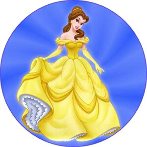 Cialda per torta LA BELLA E LA BESTIA decorazione alimentare senza glutine personalizzazione grafica inclusa topper cake design (formato rotondo) img 7 (Pasta di zucchero, 20 cm)