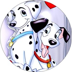 Cialda per torta LA CARICA DEI 101 Cuccioli Dalmata decorazione alimentare senza glutine topper cake rotondo 1 (Ostia, 20 cm)