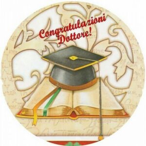 Cialda per torta LAUREA LA MIA LAUREA OCCASIONI SPECIALI decorazione alimentare senza glutine topper cake ( rotondo) img 6 (Ostia, 18 cm)