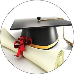 Cialda per torta LAUREA LA MIA LAUREA OCCASIONI SPECIALI decorazione alimentare senza glutine topper cake ( rotondo) img 1 (Pasta di zucchero, 16 cm)