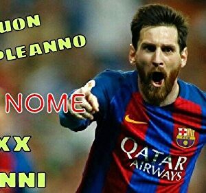 Cialda per torta LEO MESSI BARCELLONA decorazione alimentare senza glutine topper cake img 04 (Pasta di zucchero, 25 x 15 cm)