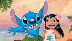 Cialda per torta LILO E STICH decorazione alimentare senza glutine topper cake rettangolare img 03 (Pasta di zucchero, 20 x 30 cm)