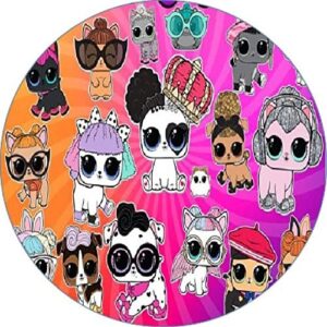 Cialda per torta LOL SURPRISE PETS ANIMALI decorazione alimentare senza glutine personalizzazione grafica inclusa topper cake rotondo 2