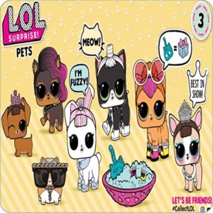 Cialda per torta LOL SURPRISE PETS ANIMALI decorazione alimentare senza glutine topper cake quadrato 2 (Ostia, 16 x 16 cm)