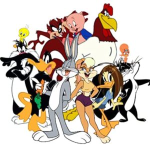 Cialda per torta LOONEY TUNES decorazione alimentare senza glutine topper cake rettangolare img 01 (Pasta di zucchero, 25 x 20 cm)