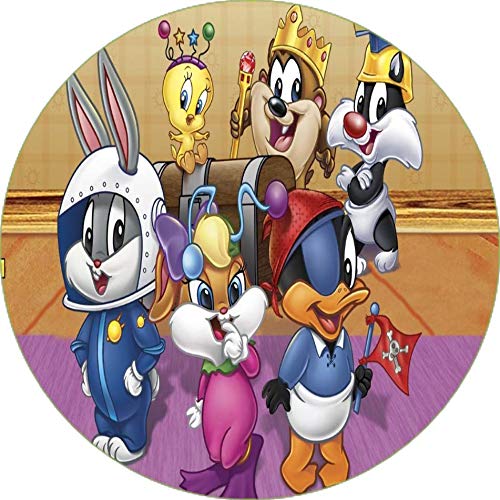 Cialda per torta LOONEY TUNES decorazione alimentare senza glutine topper cake rotondo img 03 (Pasta di zucchero, 20 cm)