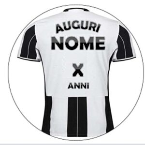 Cialda per torta MAGLIA JUVENTUS CALCIO decorazione alimentare senza glutine topper cake img 2 (Ostia, 20 cm)