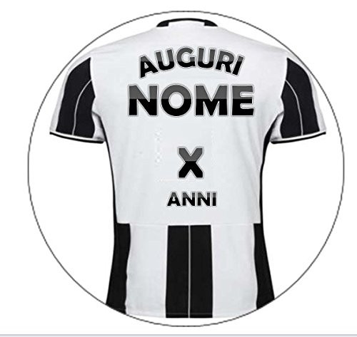 Cialda per torta MAGLIA JUVENTUS CALCIO decorazione alimentare senza glutine topper cake img 2 (Ostia, 20 cm)