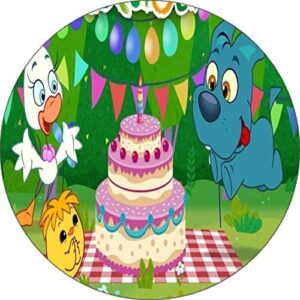 Cialda per torta MINI CUCCIOLI decorazione alimentare senza glutine personalizzazione grafica inclusa topper cake rotondo 3