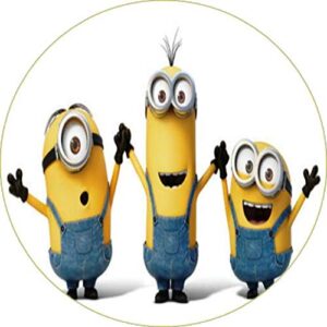 Cialda per torta MINIONS decorazione rotonda alimentare senza glutine personalizzazione grafica inclusa topper cake design img 10