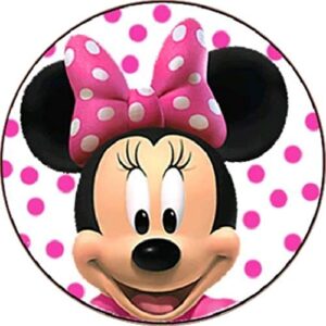 Cialda per torta MINNIE decorazione alimentare senza glutine topper cake img 3 (Ostia, 20 cm)