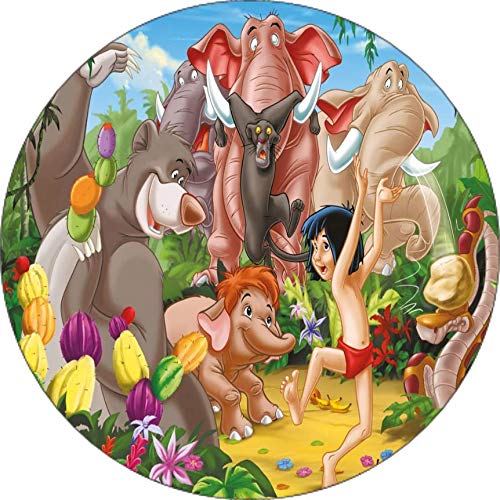 Cialda per torta MOWGLI - IL LIBRO DELLA GIUNGLA decorazione alimentare senza glutine topper cake rotondo 1 (Ostia, 16 cm)