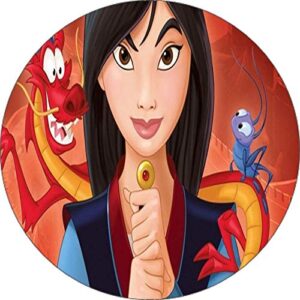 Cialda per torta MULAN decorazione alimentare senza glutine personalizzazione grafica inclusa topper cake rotondo 2 (Pasta di zucchero, 20 cm)
