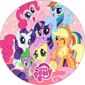 Cialda per torta MY LITTLE PONY decorazione alimentare senza glutine topper cake img 3 (Ostia, 20 cm)