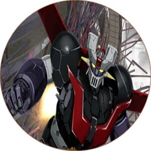 Cialda per torta Mazinga Z e Goldrake decorazione alimentare senza glutine topper cake rotonda 2 (Ostia, 18 cm)