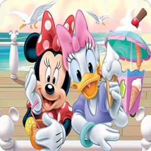 Cialda per torta Minnie e Paperina Decorazione alimentare senza glutine topper cake quadrato quadrato 4 (Ostia, 16 x 16 cm)