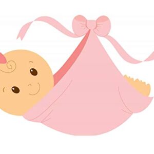 Cialda per torta NASCITA Bimba Bambina Benvenuta Decorazione alimentare personalizzabile Gluten free Topper Cake Design (Formato rettangolare)