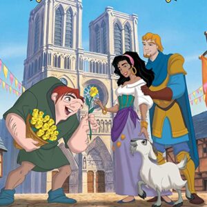 Cialda per torta NOTRE DAME QUASIMODO ED ESMERALDA decorazione alimentare senza glutine topper cake rettangolare 2 (Pasta di zucchero, 25 x 15 cm)