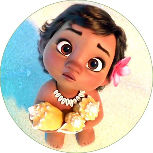 Cialda per torta OCEANIA (Moana) Principessa VAIANA decorazione alimentare senza glutine personalizzazione grafica inclusa topper cake design (formato rotondo) img 5