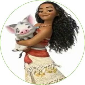 Cialda per torta OCEANIA (Moana) Principessa VAIANA decorazione alimentare senza glutine personalizzazione grafica inclusa topper cake design (formato rotondo) img 9