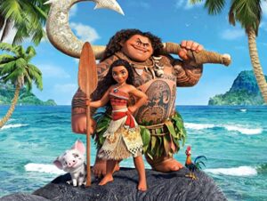 Cialda per torta OCEANIA Principessa VAIANA decorazione alimentare senza glutine topper cake ( rettangolare) img 7 (Ostia, 25 x 15 cm)