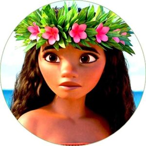 Cialda per torta OCEANIA Principessa VAIANA decorazione alimentare senza glutine topper cake ( rotondo) img 2 (Ostia, 18 cm)