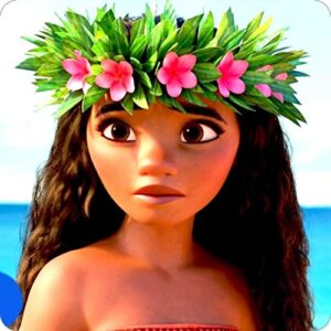 Cialda per torta Oceania (Moana) PRINCIPESSA VAIANA decorazione alimentare senza glutine personalizzazione grafica inclusa topper cake design (formato rotondo) img 2