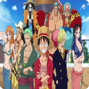 Cialda per torta One Piece decorazione alimentare senza glutine topper cake quadrata 2 (Pasta di zucchero, 20 x 20 cm)