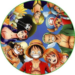 Cialda per torta One Piece decorazione alimentare senza glutine topper cake rotonda 1 (Pasta di zucchero, 20 cm)