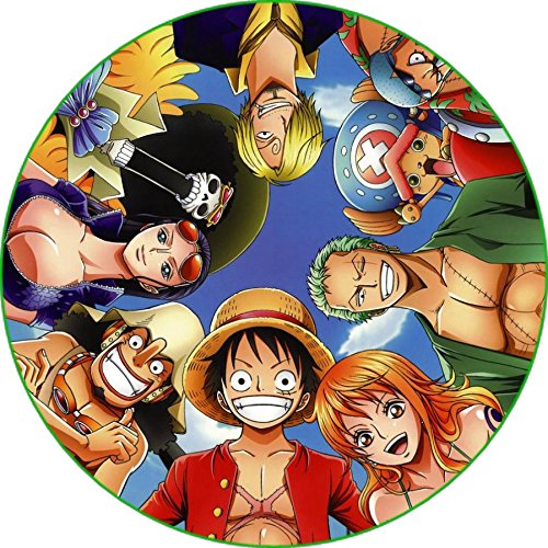 Cialda per torta One Piece decorazione alimentare senza glutine topper cake rotonda 1 (Pasta di zucchero, 20 cm)