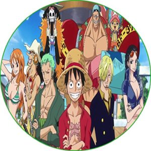 Cialda per torta One Piece decorazione alimentare senza glutine topper cake rotonda 3 (Pasta di zucchero, 16 cm)