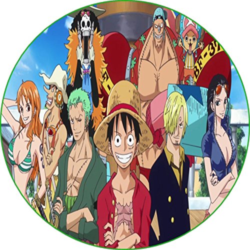 Cialda per torta One Piece decorazione alimentare senza glutine topper cake rotonda 3 (Pasta di zucchero, 16 cm)