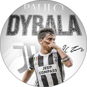 Cialda per torta PAULO DYBALA Juventus decorazione alimentare senza glutine topper cake img 08 (Ostia, 20 cm)