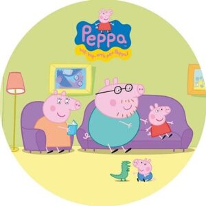 Cialda per torta PEPPA PIG decorazione alimentare senza glutine topper cake ( rotondo) img 16 (Ostia, 16 cm)