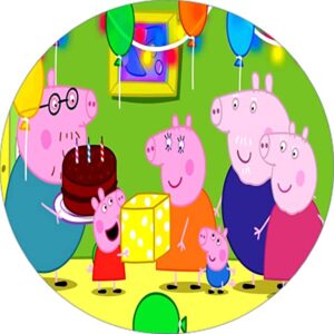 Cialda per torta PEPPA PIG decorazione alimentare senza glutine topper cake ( rotondo) img 3 (Pasta di zucchero, 18 cm)