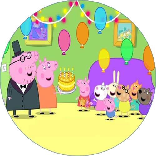 Cialda per torta PEPPA PIG decorazione alimentare senza glutine topper cake ( rotondo) img 4 (Pasta di zucchero, 20 cm)