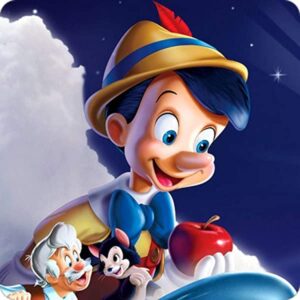 Cialda per torta PINOCCHIO decorazione alimentare senza glutine topper cake quadrato 3 (Pasta di zucchero, 20 x 20 cm)