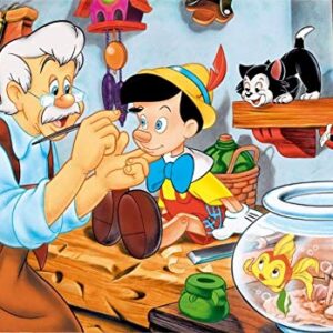 Cialda per torta PINOCCHIO decorazione alimentare senza glutine topper cake rettangolare 1 (Pasta di zucchero, 25 x 15 cm)