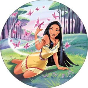 Cialda per torta POCAHONTAS decorazione alimentare senza glutine topper cake rotondo 1 (Pasta di zucchero, 16 cm)