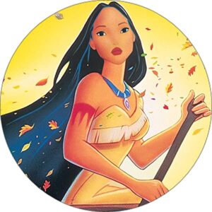Cialda per torta POCAHONTAS decorazione alimentare senza glutine topper cake rotondo 2 (Ostia, 20 cm)