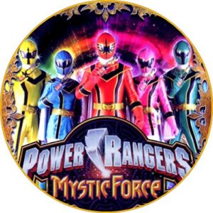 Cialda per torta POWER RANGERS decorazione alimentare senza glutine topper cake design (formato rotondo) img 1 (Ostia, 20 cm)