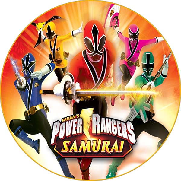 Cialda per torta POWER RANGERS decorazione alimentare senza glutine topper cake design (formato rotondo) img 2 (Pasta di zucchero, 16 cm)