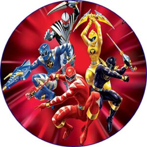Cialda per torta POWER RANGERS decorazione alimentare senza glutine topper cake design (formato rotondo) img 4 (Pasta di zucchero, 18 cm)