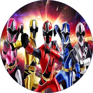 Cialda per torta POWER RANGERS decorazione alimentare senza glutine topper cake design (formato rotondo) img 6 (Pasta di zucchero, 18 cm)